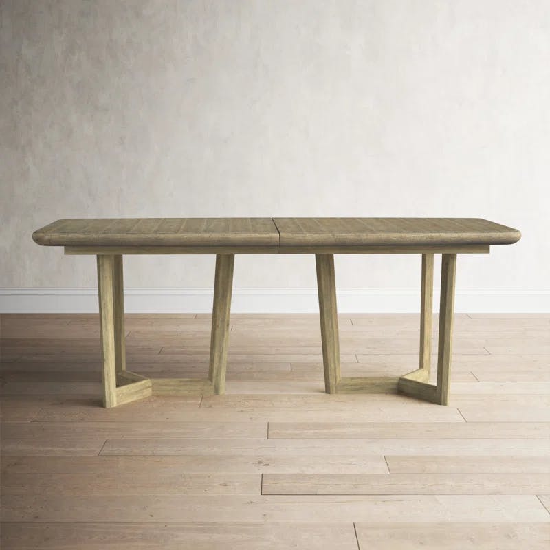 Anders Natural Wood Geometric Extendable Dining Table