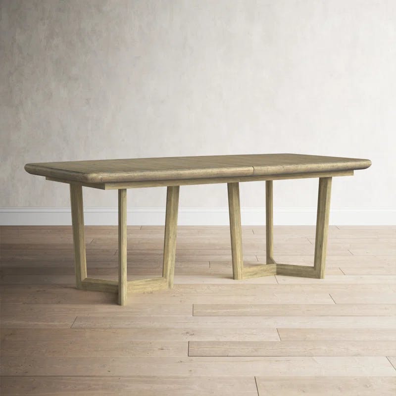 Anders Natural Wood Geometric Extendable Dining Table