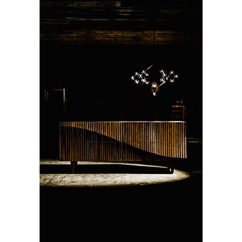Jin-Ho Elegance 78'' Dark Walnut Solid Wood Sideboard