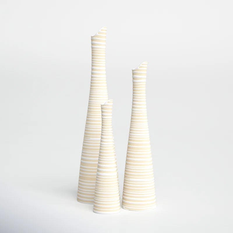 Verbena 20" Tall White Ceramic Decorative Table Vase