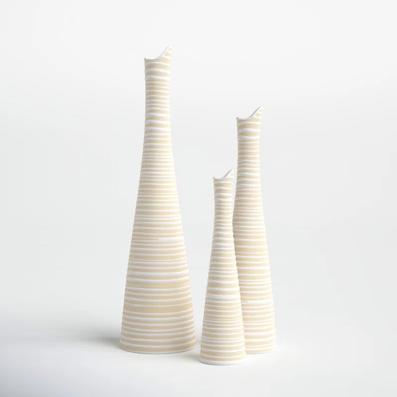 Verbena 20" Tall White Ceramic Decorative Table Vase