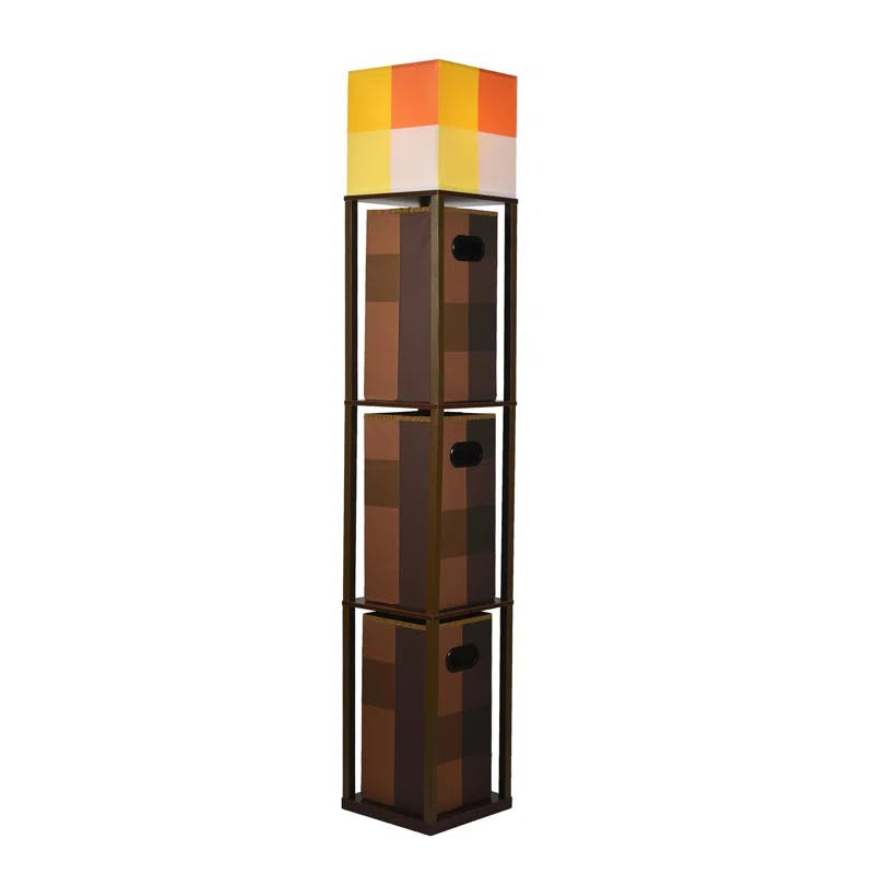 5' Multifunctional Minecraft Torch Floor Lamp with Storage
