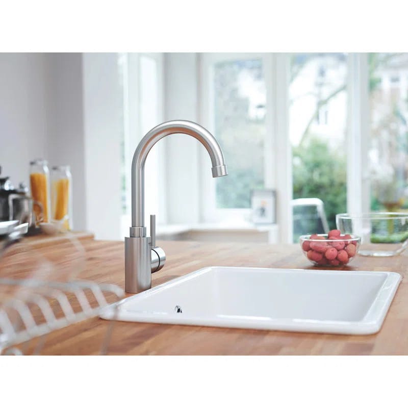 Sleek Stainless Steel Modern Kitchen Faucet with 360° Swivel
