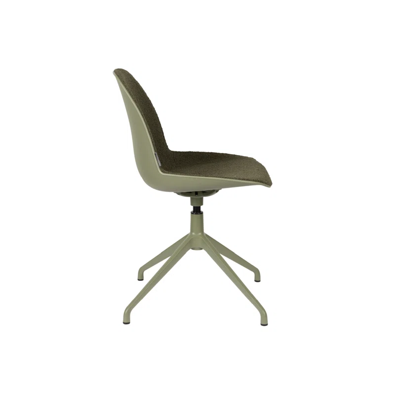 Luxe Green Swivel Upholstered Side Chair Set