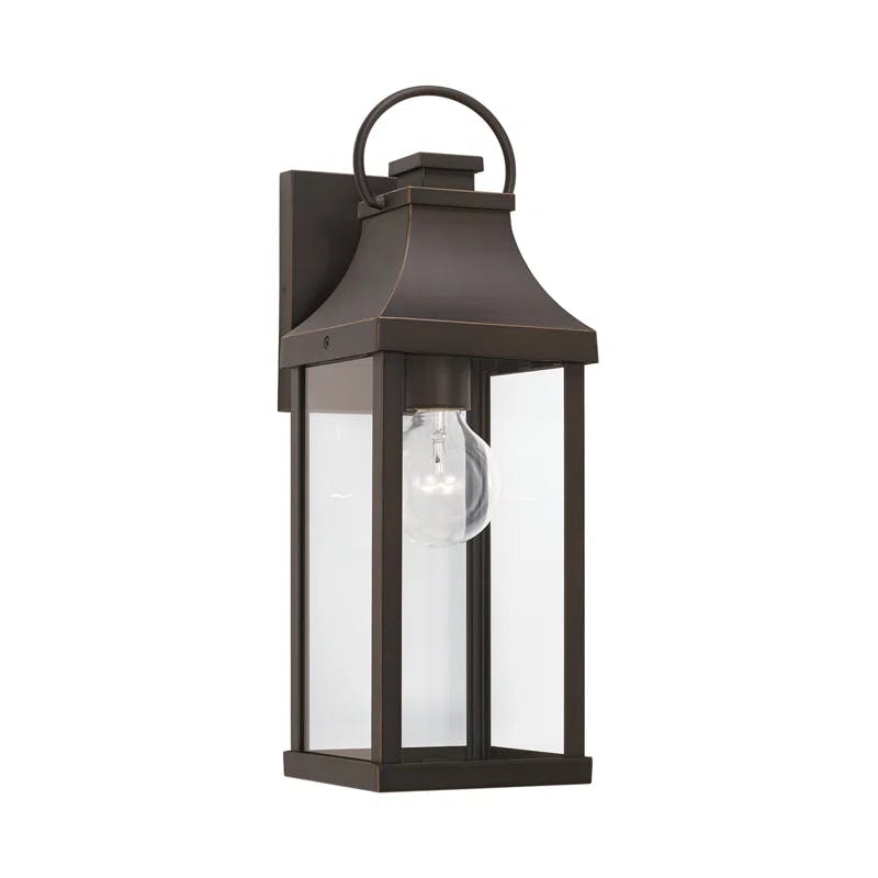 Bradford 17" High Oiled Bronze Outdoor Wall Lantern with Clear Glass