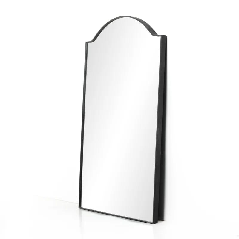 Elegant Full-Length Rectangular Mirror in Silver and Gold