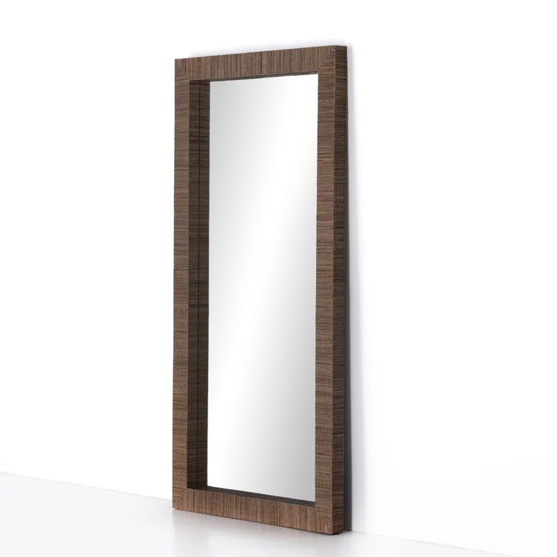 Veliz Dark Wood Full-Length Rectangular Floor Mirror