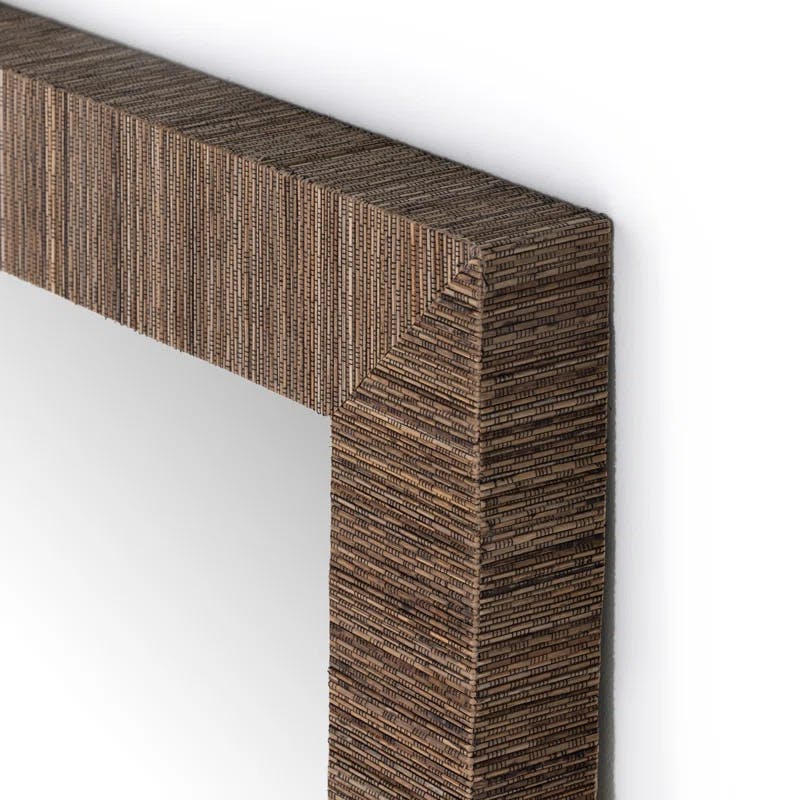 Veliz Dark Wood Full-Length Rectangular Floor Mirror