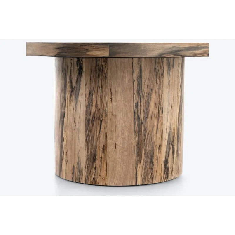 Contemporary Walnut Round Pedestal Dining Table, 60"