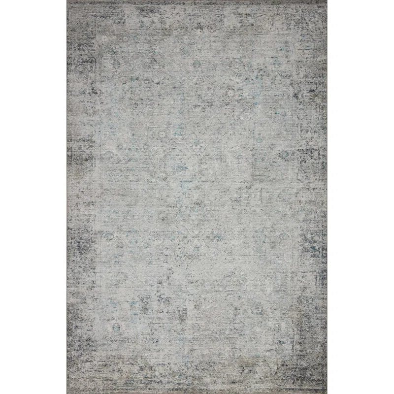 Transitional Ivory Silver Abstract Hand-Knotted Runner Rug 2'6" x 9'6"