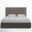 Basalt Grey King-Sized Wood Frame Bed with Tufted Linen Upholstery