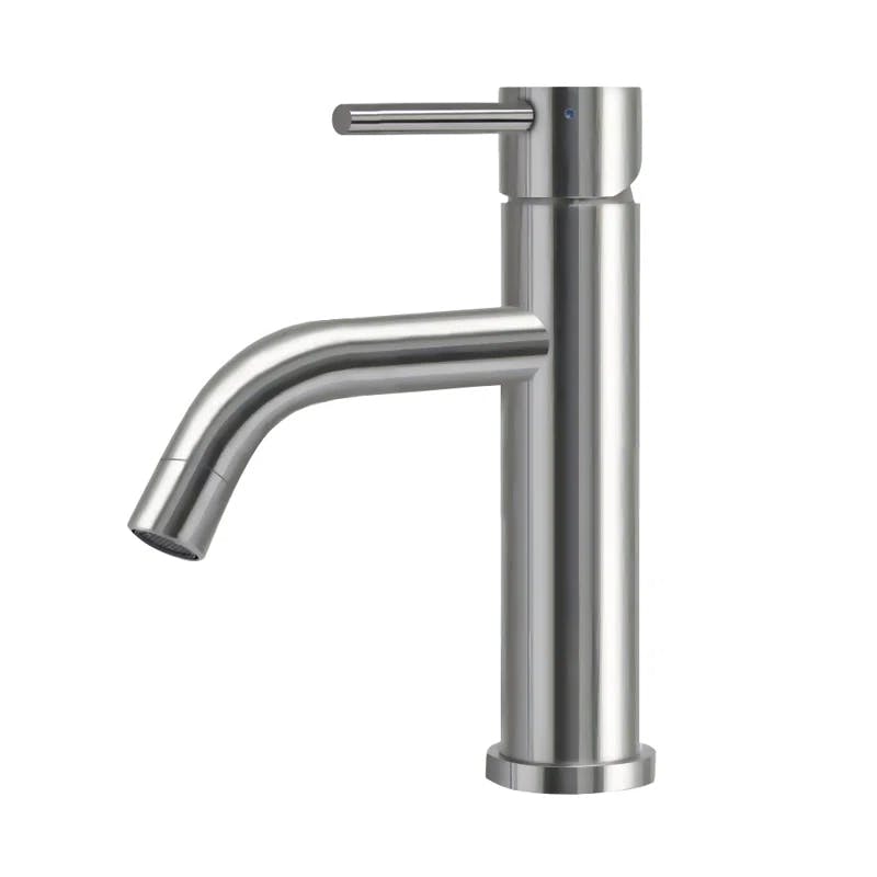 Waterhaus Elevated Polished Stainless Steel Bathroom Faucet with Drain