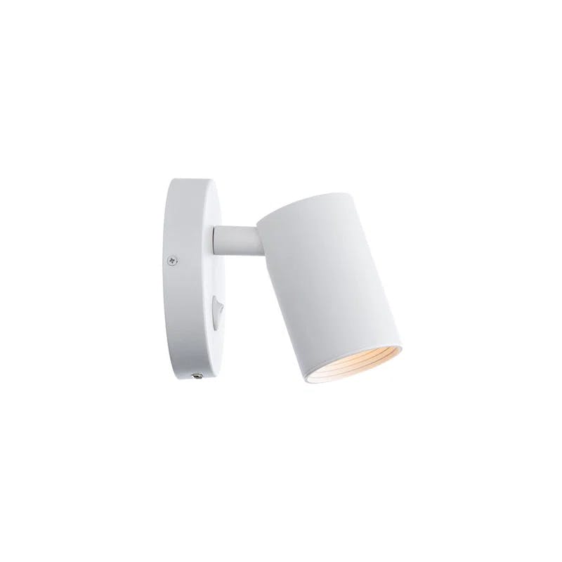 Kepler 5" White Glass Dimmable LED Swing Arm Wall Sconce