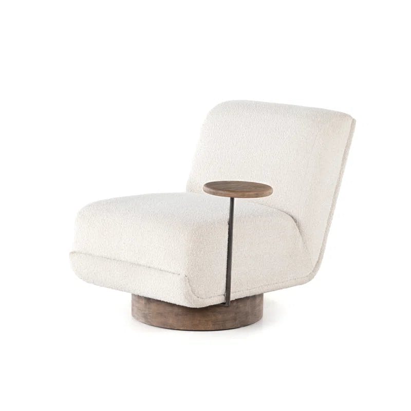 Bronwyn Cream Swivel Slipper Chair in Knoll Natural