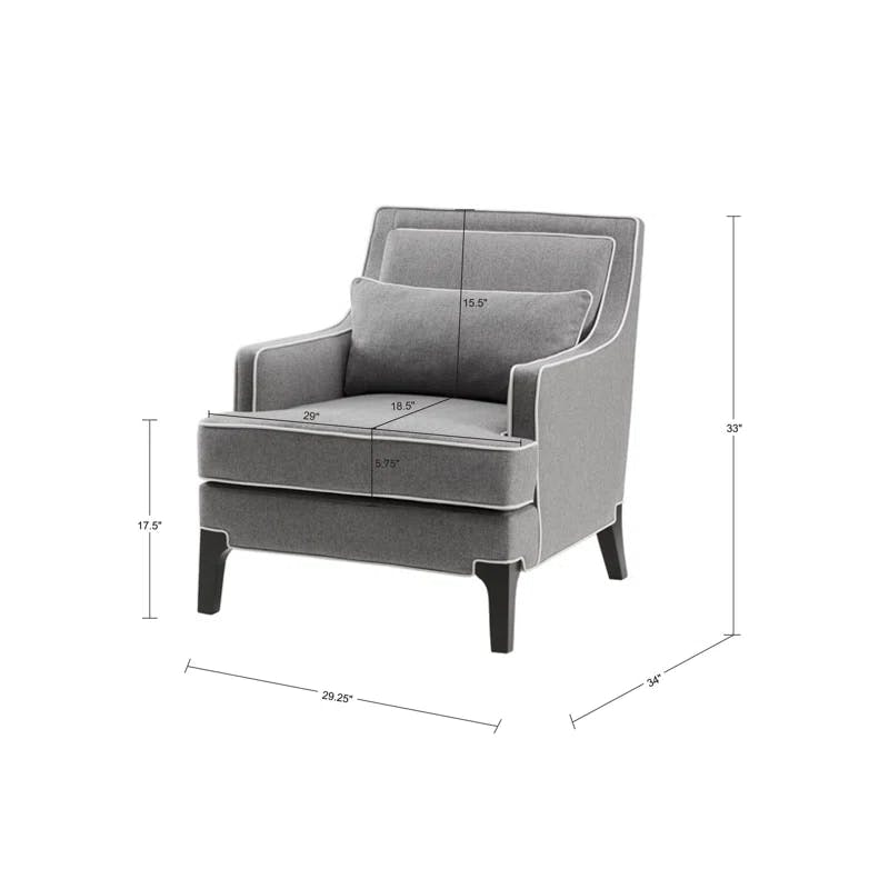 Collin 34" Wide Grey and Black Manufactured Wood Accent Chair