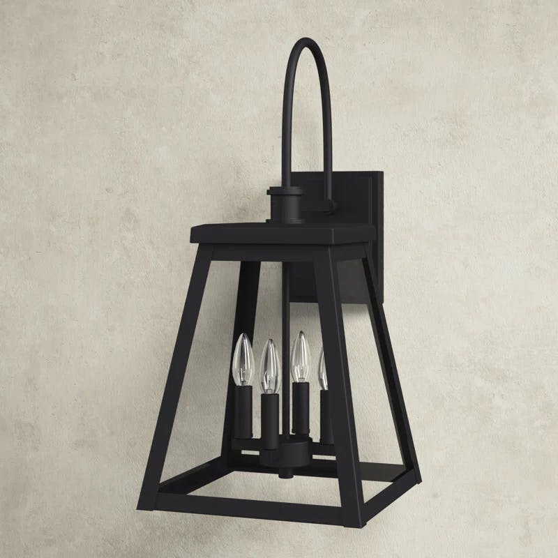 Belmore Dimmable 4-Light Outdoor Wall Lantern in Black and Bronze