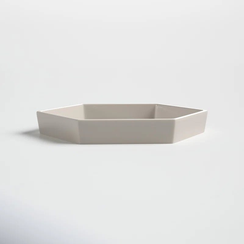 Elegant Porto 15'' White Ceramic Decorative Tray