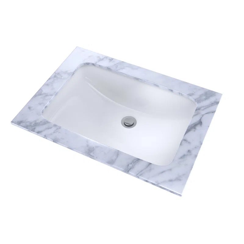 Modern Elegance Beige Ceramic Undermount Bathroom Sink