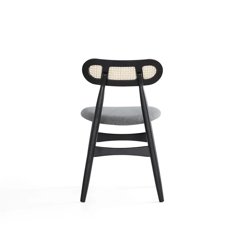 Colbert High-Back Black Wood and Cane Side Chair