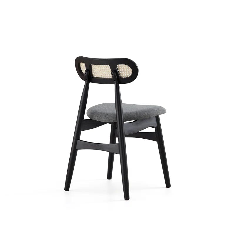 Colbert High-Back Black Wood and Cane Side Chair