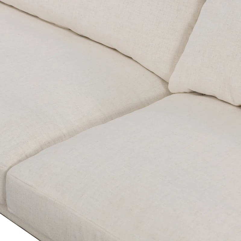 Louis Beam 96'' Rustic Fawn Linen Fabric Sofa