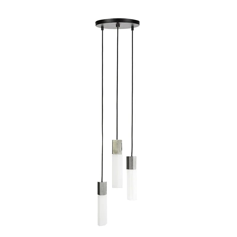 Basalt Hexagonal Cluster Pendant with Brass Finish and Black Cord