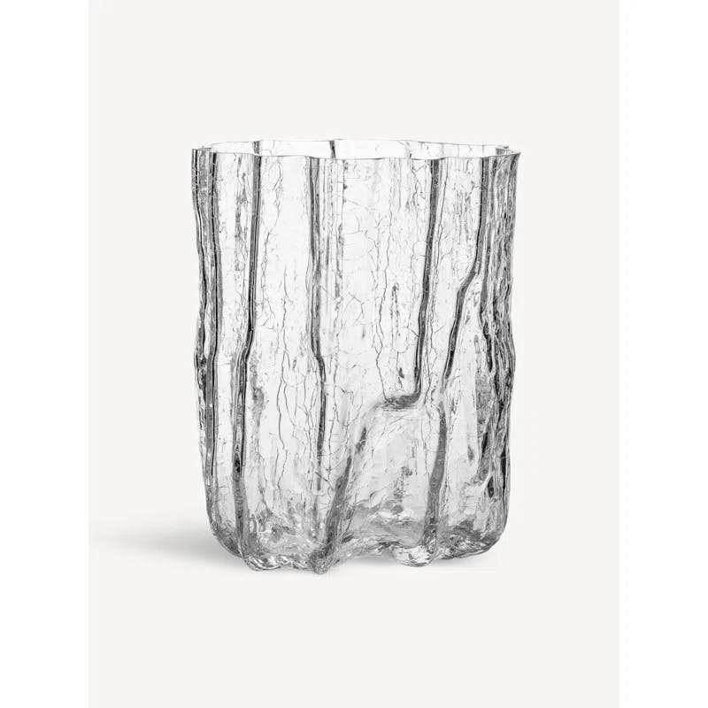 Elsa Crackle Organic Glass Decorative Table Vase