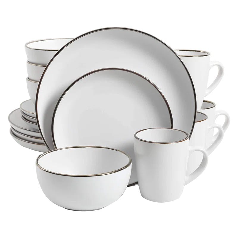 Rockaway Matte White Ceramic Dinnerware Set, Service for 4