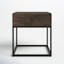 Modern Industrial Mango Wood & Iron End Table with Drawer