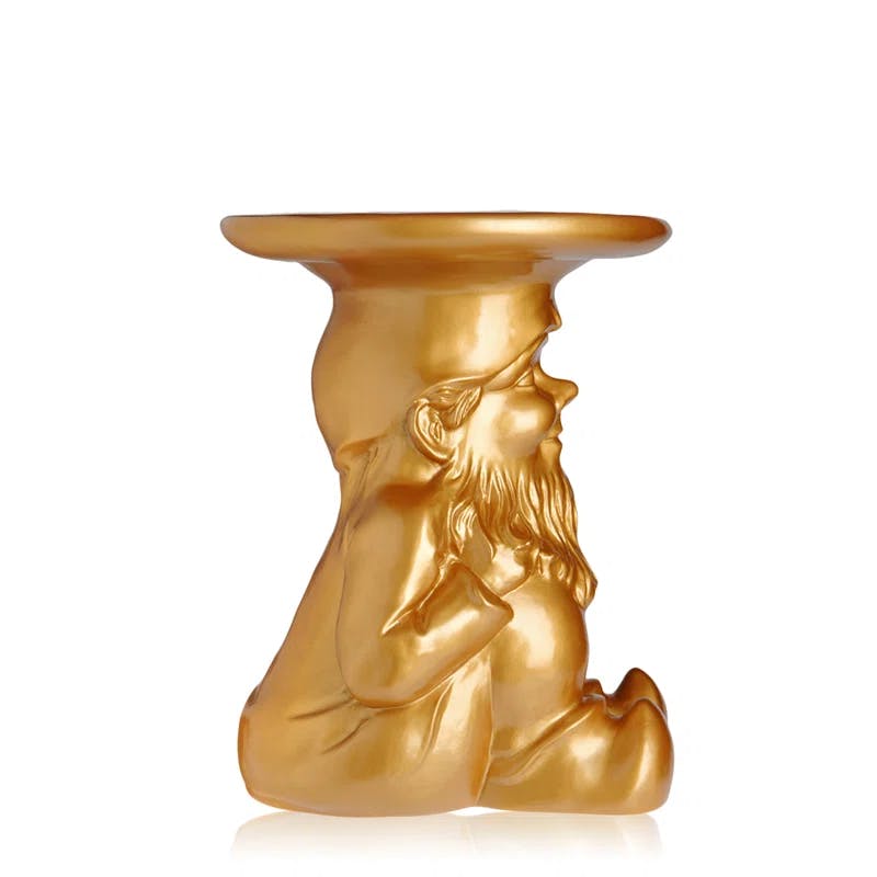 Attila Gold Round Acrylic Gnome Stool/Table by Philippe Starck