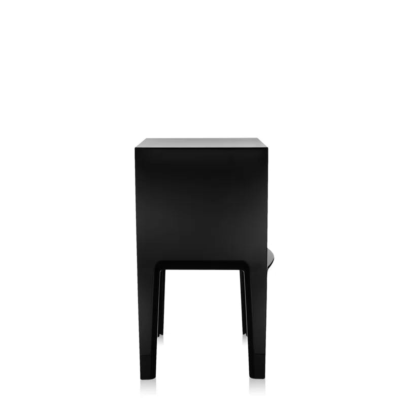 Small Ghost Buster Black Square Plastic Side Table