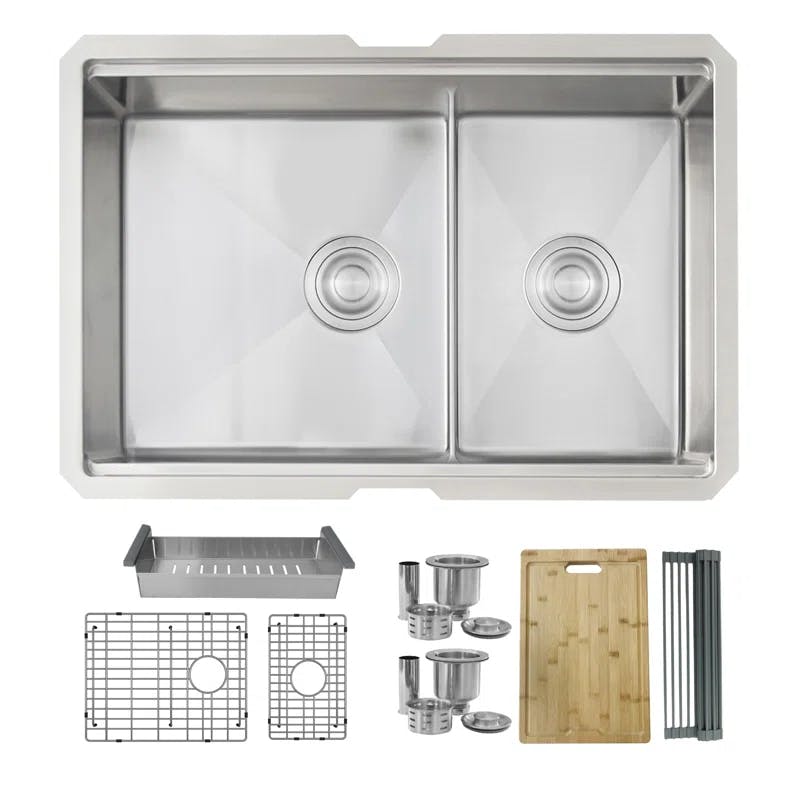 Versa28 Dual Bowl 28" Stainless Steel Undermount Kitchen Workstation