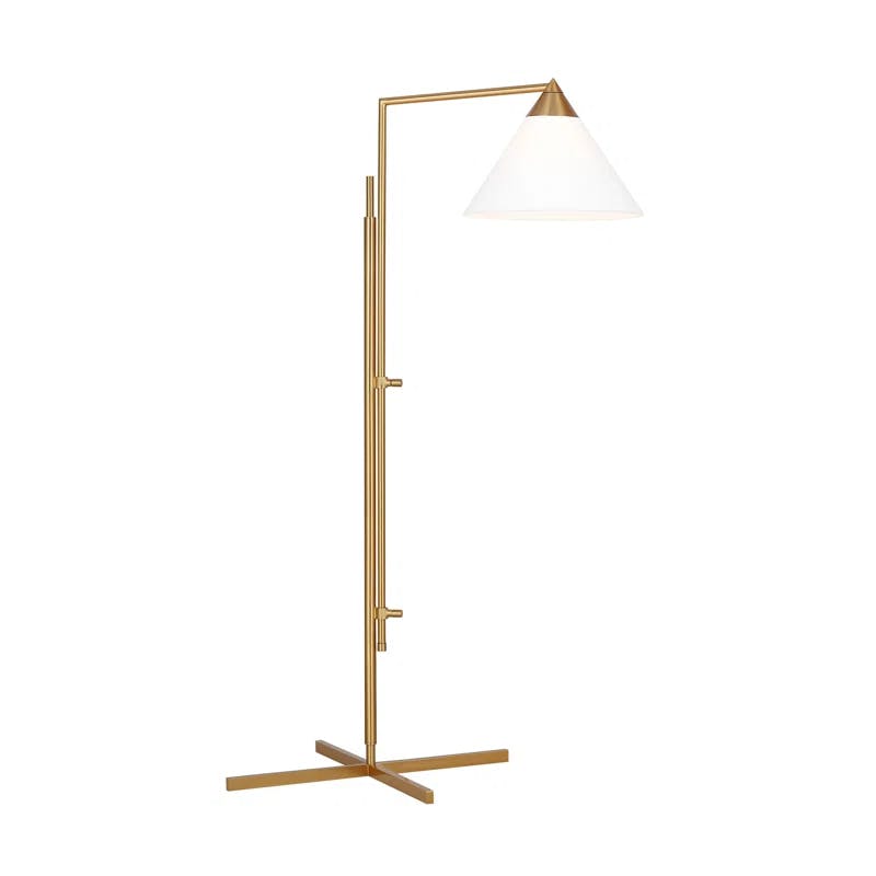 Franklin Adjustable Task Floor Lamp in Burnished Brass