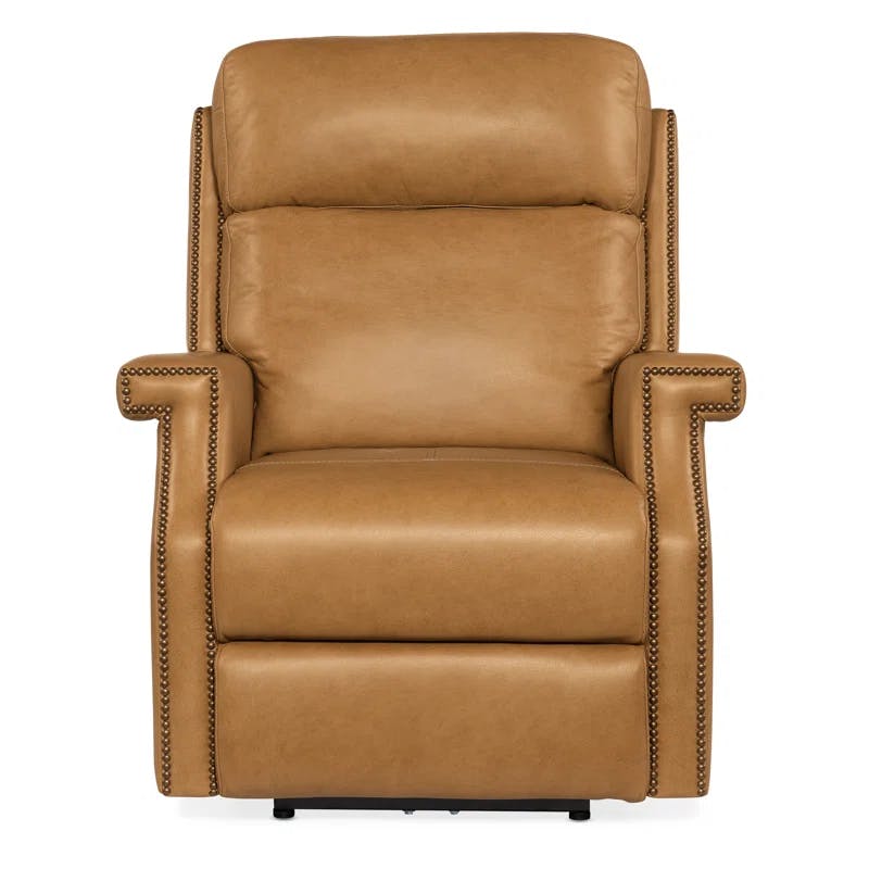 Shattered Coin Butterscotch Zero Gravity Leather Recliner