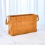 Contemporary Soft Woven Orange Leather Small Storage Basket