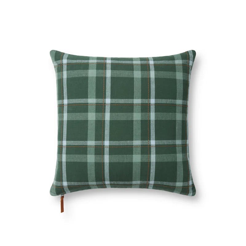Luxe Lodge Reversible Plaid Cotton-Polyester 20" Throw Pillow
