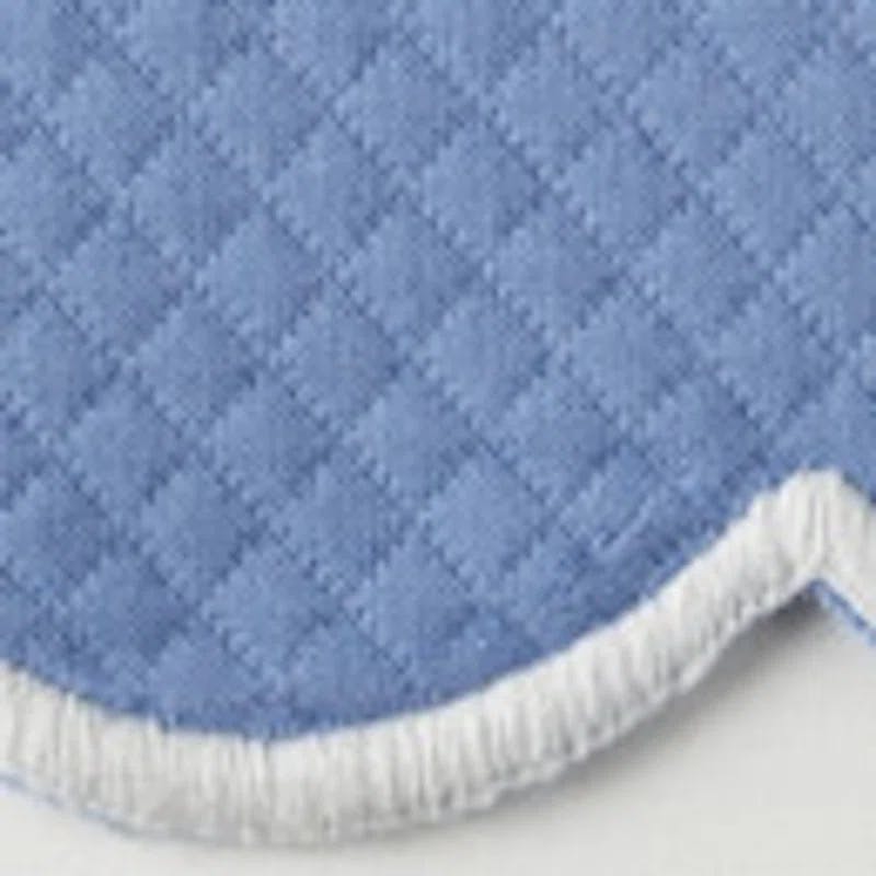 Azure Diamond Pique Embroidered Cotton-Polyester Sham