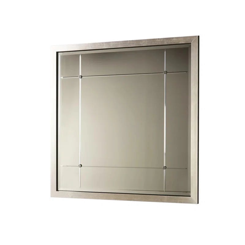 Beaumont Handcrafted Solid Pine Square Mirror with Silver Leaf Finish