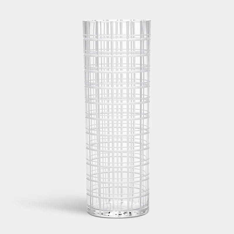 Orrefors Elegance Crystal Bouquet Vase 13" Grid Pattern