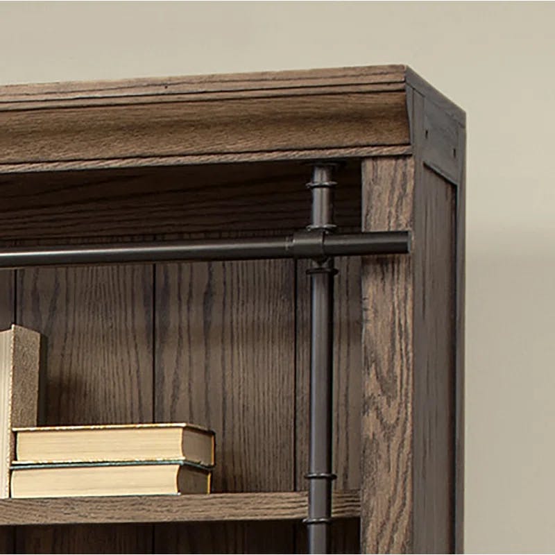Avondale Traditional Adjustable 5-Shelf Oak Bookcase in Brown