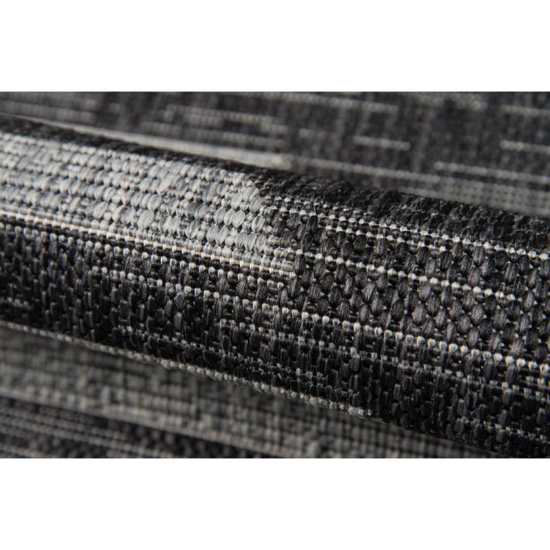Charcoal Geometric Washable Rectangular Synthetic Rug 3'3" x 5'