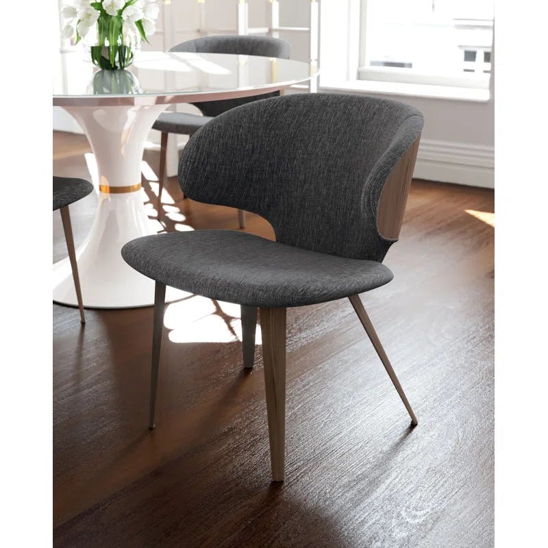 Harper Dark Shadow & Walnut Upholstered Side Chair