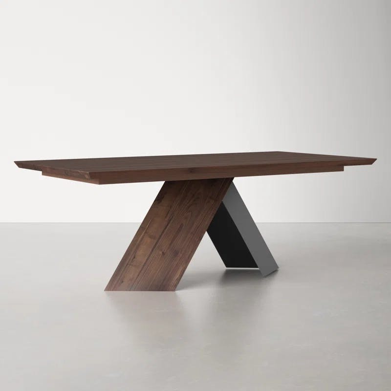 Contemporary Axio 80'' Brown and Black Solid Wood Dining Table