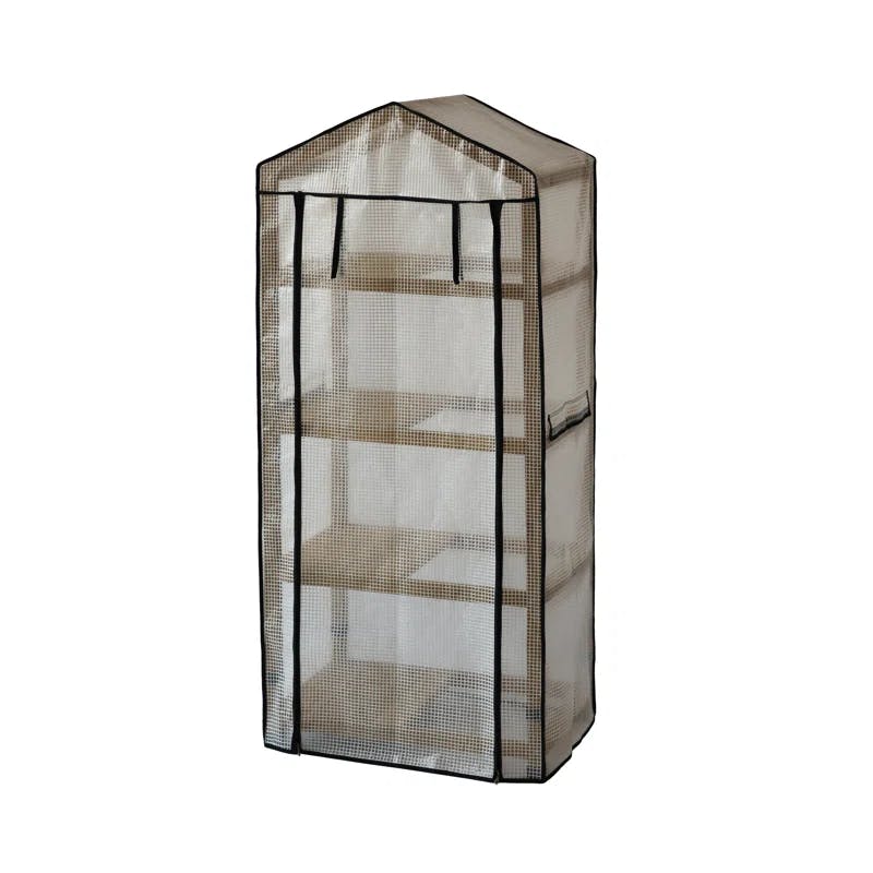Forest-Friendly Compact Cedar Mini Greenhouse with PE Cover, 2'x5'