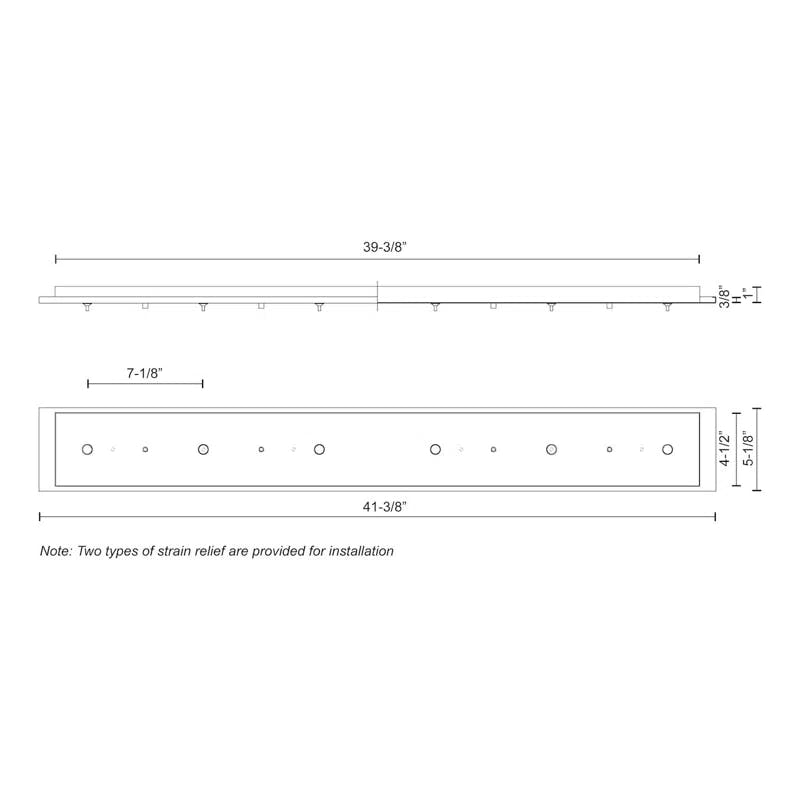 Brushed Nickel 41'' Multi-Port Linear Canopy with LED and Incandescent Compatibility