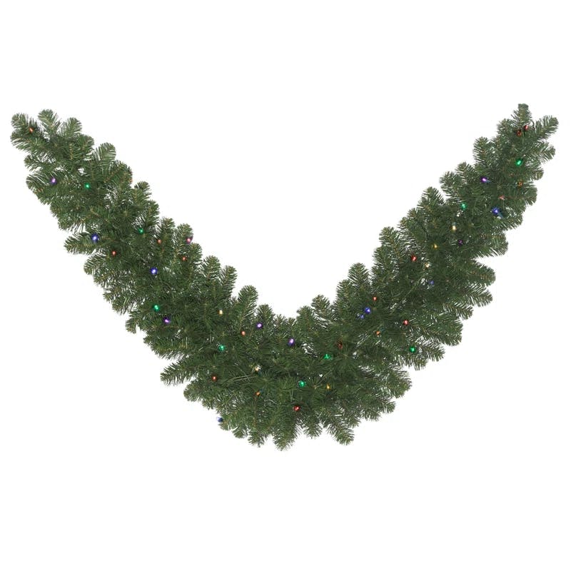 Lush Outdoor 27'' Artificial Christmas Swag with LED Lights and Ribbon