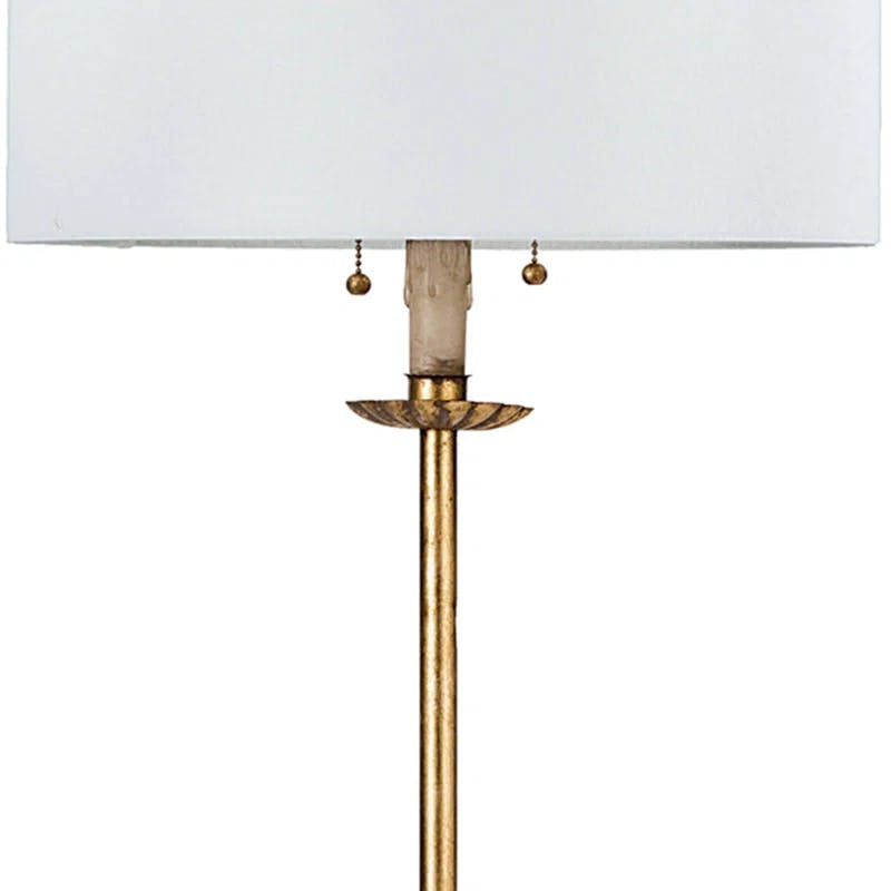 Regina Andrew Clove Stem Antique Gold Leaf 2-Light Floor Lamp