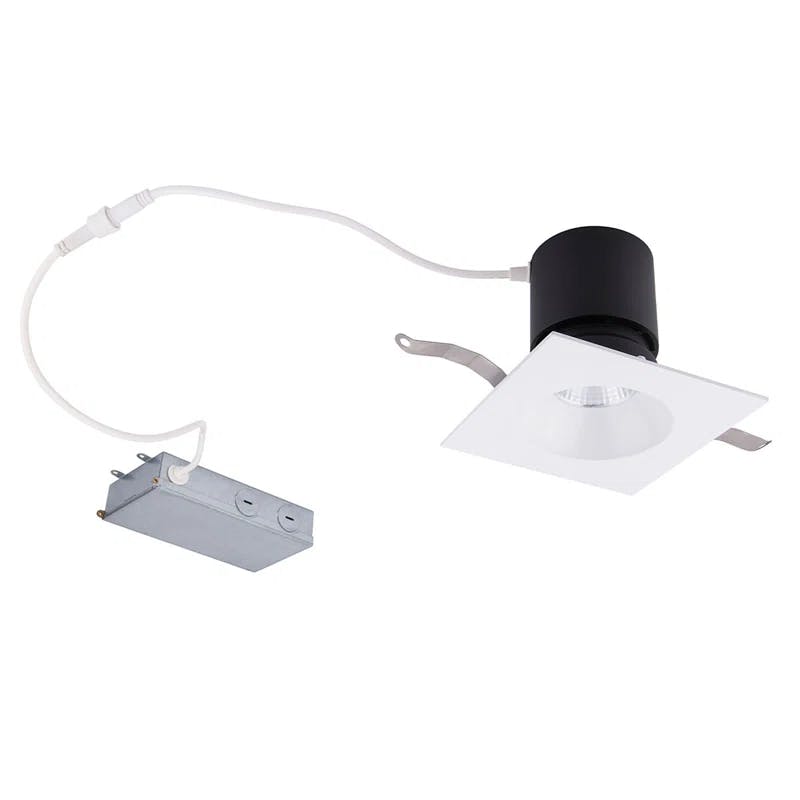 Patriot Square 3" LED Recessed Lighting Kit with 5-CCT and Aluminum Trim in White
