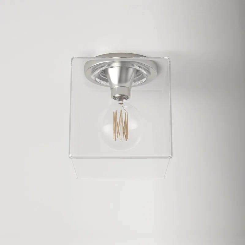 Grace Elegance Polished Nickel & Clear Glass LED Flush Mount