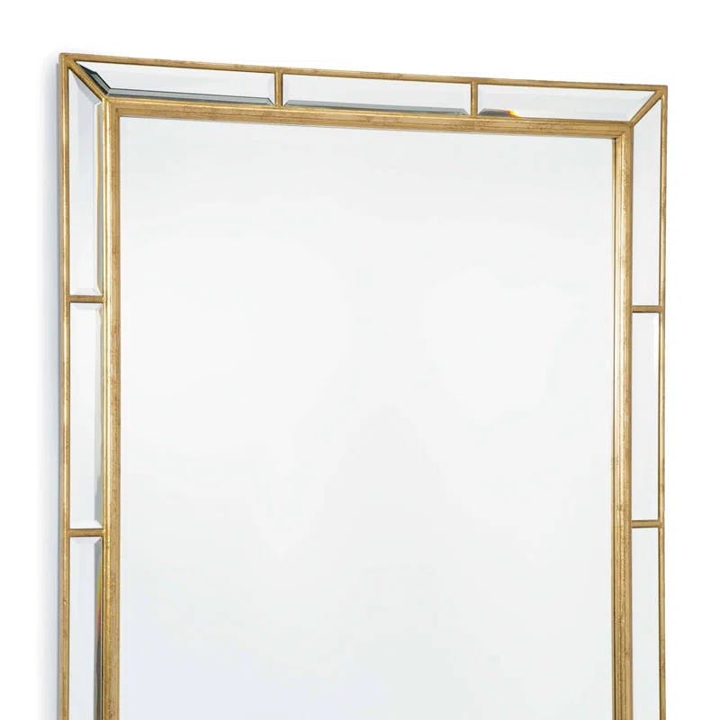 Elegant Gold Leaf Beveled 29"x41" Rectangular Wall Mirror